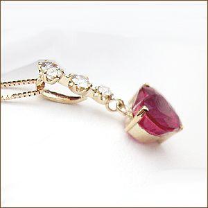 ペンダントネックレス あすつく 大特価 K18YG PG ハートカットルビー 