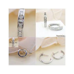 フープピアス K18YG PG WG pt900 0.3ct バケットカット ダイヤモンド