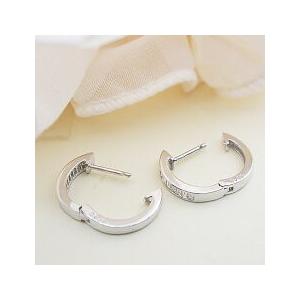 フープピアス K18YG PG WG pt900 0.3ct バケットカット ダイヤモンド