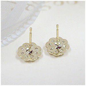 ダイヤモンドピアス K18YG PG WG 0.36ct ダイヤモンドフラワーピアス