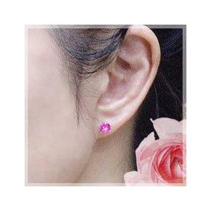 ピアス あすつく 大特価 プラチナ pt900 大粒ミスティック ピンク