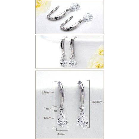 フックピアス 大特価 pt900 0.6ct ペアシェイプ ダイヤモンド レーザー 