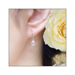 フックピアス 大特価 pt900 0.6ct ペアシェイプ ダイヤモンド レーザー 