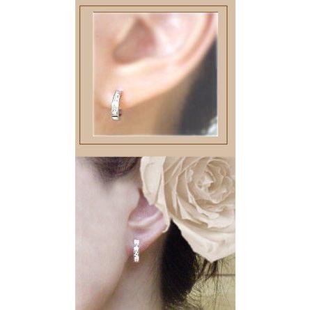あすつく フープピアス【高級仕様】K18YG PG WG 【0.2ct】ダイヤモンド