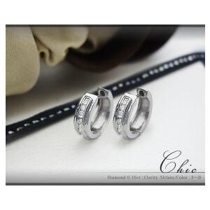 フープピアス あすつく 大特価 pt900 0.16ct ダイヤモンド エタニティ