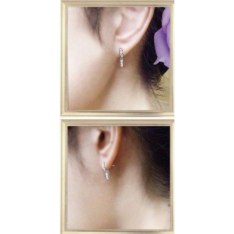 揺れるダイヤモンドピアス【完全無色透明Fカラー】pt900 0.4ct ライン
