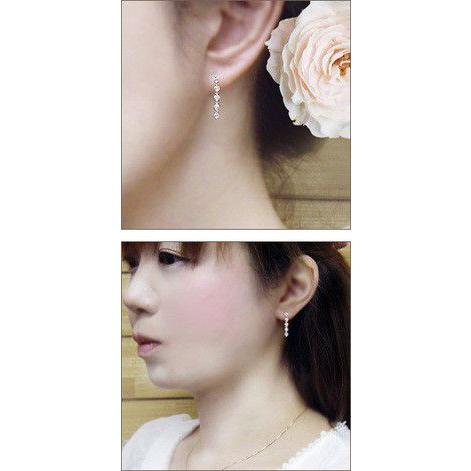 揺れるダイヤモンドピアス【完全無色透明Fカラー】pt900 0.5ct ライン