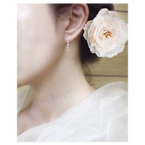 揺れるダイヤモンドピアス【完全無色透明Fカラー】pt900 0.5ct ライン