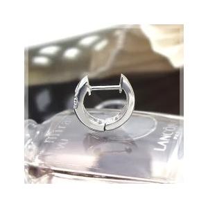 フープピアス あすつく 高級 PT900 0.2ct ダイヤモンドクロス『Cross