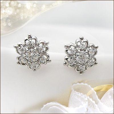 ダイヤモンドピアス あすつく【完全無色透明Fカラー・高級仕様】pt900 0.32ct 雪の結晶 SIクラス F〜Dカラー GOOD〜VERYGOOD エメラルド ルビー サファイヤ
