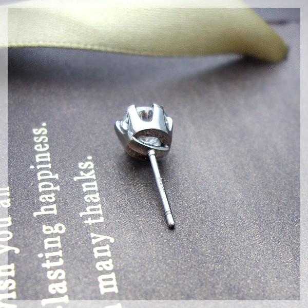 あすつく pt900 K18YG PG【計2.0ct】一粒ダイヤモンドピアス 片耳