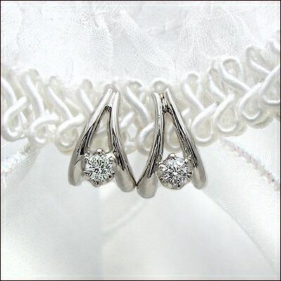 ダイヤモンドピアス【完全無色透明Gカラー】K18YG PG WG 0.2ct 一粒