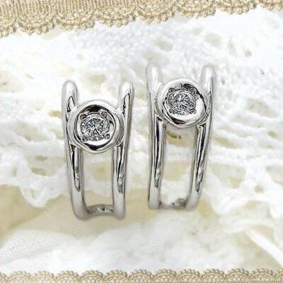 ダイヤモンドピアス【完全無色透明Fカラー・高級仕様】pt900 0.1ct 一