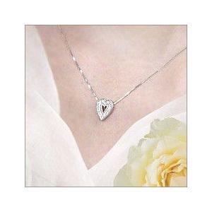 ペンダントネックレス K18YG PG WG 0.1ct ダイヤモンド ハート 