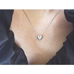 ペンダントネックレス K18YG PG WG 0.2ct ダイヤモンド ハート 