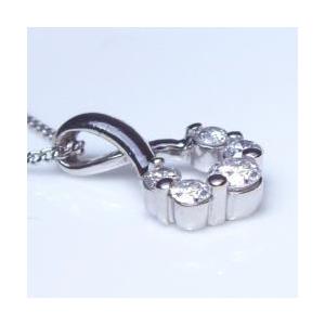 ペンダントネックレス あすつく【完全無色透明Gカラー】PT900 0.3ct