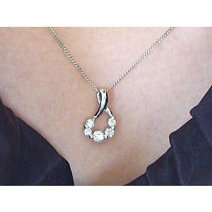 ペンダントネックレス あすつく【完全無色透明Gカラー】PT900 0.3ct