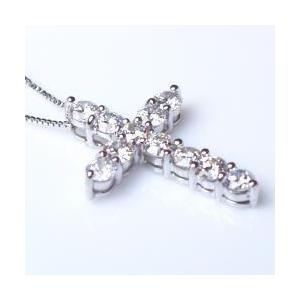 ペンダントネックレス pt900 1.0ct ダイヤモンドクロス VSクラス F