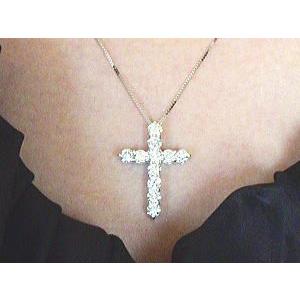 ペンダントネックレス pt900 1.0ct ダイヤモンドクロス VSクラス F