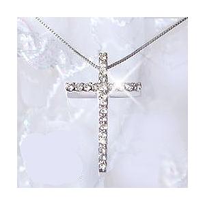 ペンダントネックレス pt900 0.3ct ダイヤモンド クロスペンダント