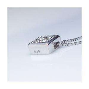 ペンダントネックレス K18YG PG WG 0.1ct プリンセス ダイヤモンド