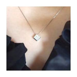 ペンダントネックレス K18YG PG WG 0.1ct プリンセス ダイヤモンド
