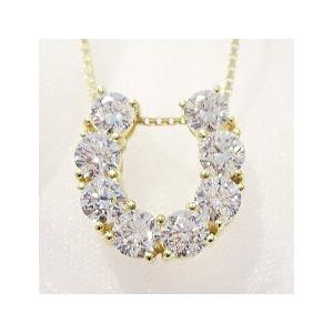 ペンダントネックレス あすつく 大特価 K18YG PG WG 1.0ct 馬蹄 