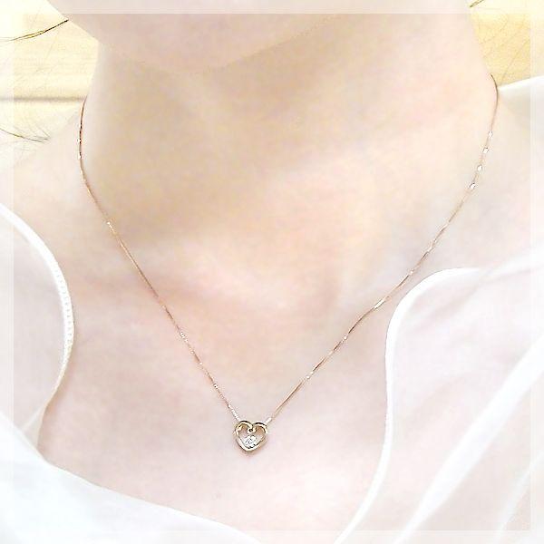 ペンダントネックレス あすつく 大特価 K18YG PG WG pt900 0.08ct 