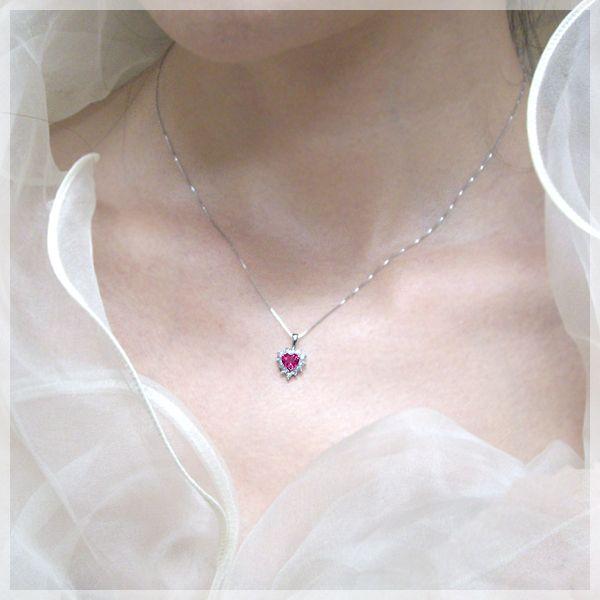 ペンダントネックレス 選べる素材 K18YG PG 0.24ct ハートカット