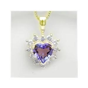 ペンダントネックレス 選べる素材 K18YG PG 0.24ct ハートカット