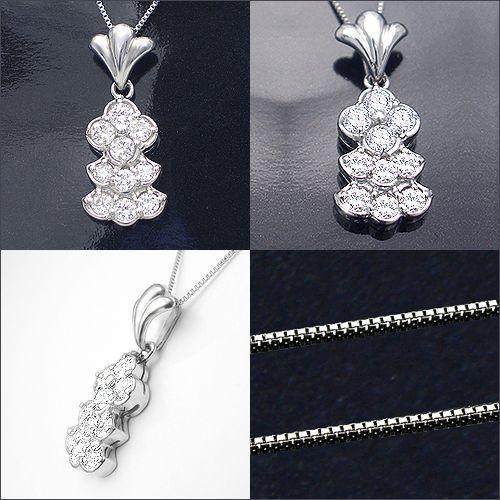 ペンダントネックレス【完全無色透明Fカラー】pt900 0.52ct テン 