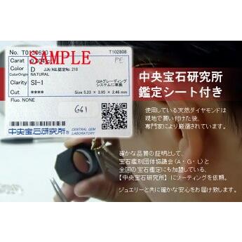 一粒ダイヤモンドペンダント 中央宝石研究所 鑑定書付 ソーティング