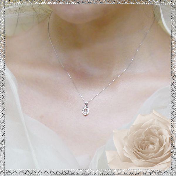 ペンダントネックレス K18YG PG WG 0.3ct ダイヤモンド スウィング 