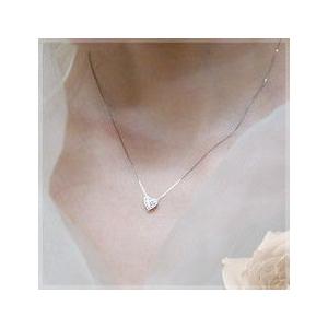 K18WG 0.3ctハートダイヤモンドペンダント/ネックレス K18YG/PG/WG【0.3ct】ハートカットダイヤモンド ペンダントネックレス