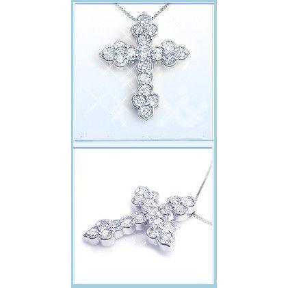 ペンダントネックレス K18YG PG WG 0.25ct ダイヤモンド クロス