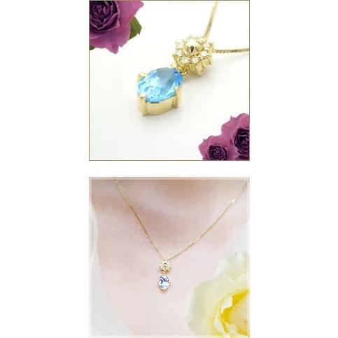 ペンダントネックレス K18ゴールド 0.08ct 大粒オーバル 5×7 カラー 