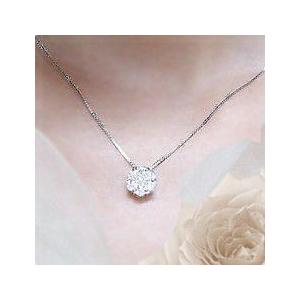ペンダントネックレス あすつく pt900 1.0ct フラワーダイヤモンド