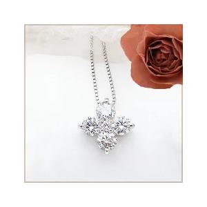ペンダントネックレス あすつく pt900 1.0ct フラワーダイヤモンド