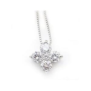 【美品】【Pt900】Over Excellent ペンダントネックレス ペンダントネックレス あすつく pt900 1.0ct フラワーダイヤモンド