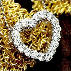 ペンダントネックレス PT900 1.0ct オープンハート ダイヤモンド Ouvrir 1カラット VS~SIクラス F〜Dカラー 無色透明 GOOD〜VERYGOOD オープンハート