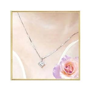 ペンダントネックレス 中央宝石研究所 鑑定書付 PT900 K18YG/PG 0.3ct 
