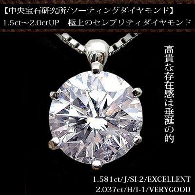 ペンダントネックレス 中央宝石研究所鑑定書 ソーティングダイヤモンド 