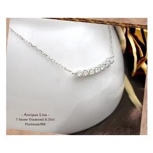 ペンダントネックレス PT900 0.23ct ライン ダイヤモンド『Line