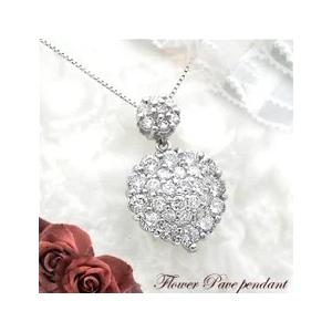 ペンダントネックレス K18YG PG WG 1.0ct ダイヤモンド フラワーパヴェ『FlowerPave』SIクラス F〜Dカラー 無色透明 GOOD〜VERYGOOD
