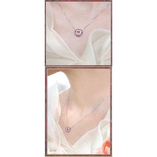 ペンダントネックレス K18YG PG WG ハートルビー ダイヤモンド 0.12ct  