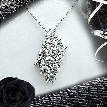 ペンダントネックレス【完全無色透明Fカラー】K18YG PG WG 1.0ct 