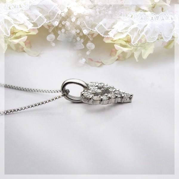 ペンダントネックレス あすつく Pt900 0.22ct オープンハート