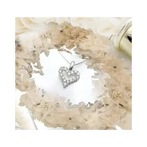 ペンダントネックレス あすつく Pt900 0.22ct オープンハート