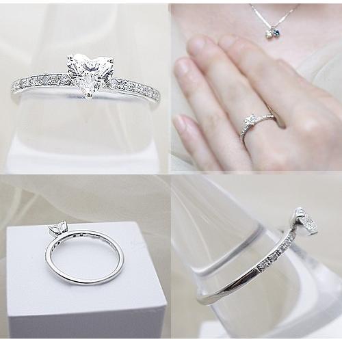 ダイヤモンドリング 中央宝石研究所 鑑定書 K18YG PG WG 0.47ct ハートカット エタニティリング『極細美』SI〜VSクラス H〜Eカラー 無色透明 ハートシェイプ_2