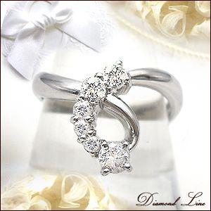 ダイヤモンドリング pt900 pt950 0.5ct『Line』ラインリング SI